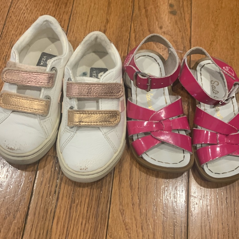 2 pairs of little girl shoes